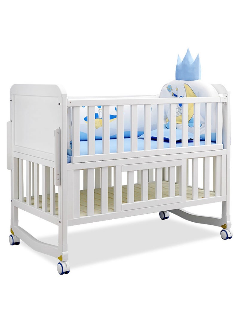 WEMART 2 In 1 Baby Crib, Portable Playard, Foldable Travel Bed Playpen, Travel Crib Nursery Center for Infant with Comfortable Mattress and Carry Bag - Image 1